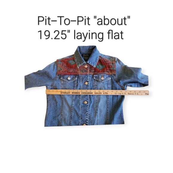 Vintage North River Southwest **Tapestry Denim Jacket** Small - Picture 4 of 13